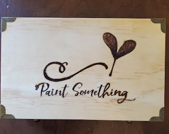 Hand Burned Wooden Box Painting Kit, Sweet Pickins Paint Samples