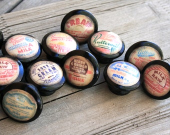 Vintage Knobs, Old Fashion Milk Tops No.2, Wooden door pulls