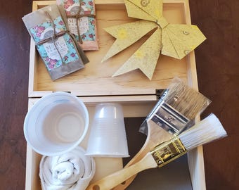 Hand Burned Wooden Box Painting Kit, Sweet Pickins Paint Sample