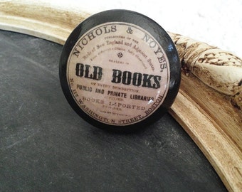 Handmade Old Books Wooden Knob, Vintage Style Door Pull