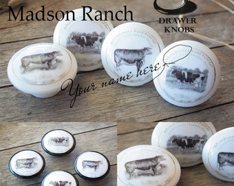 Drawer Knobs Farmhouse Style Madson Ranch  4pc set