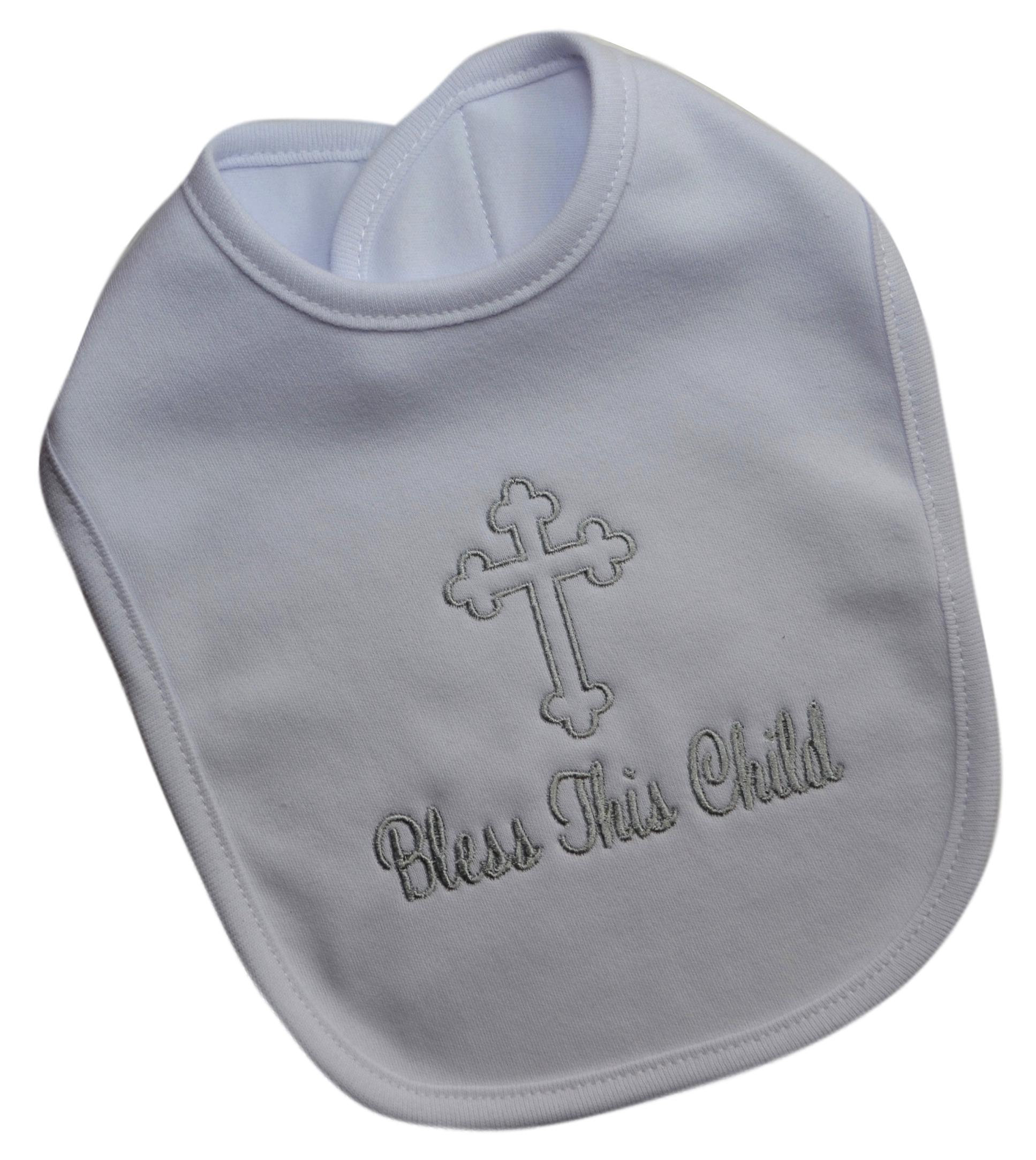 Baptism Bib Embroidered with Bless This Child Christening Etsy