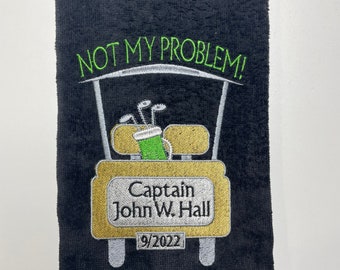 Retirement Golf towel Embroidered and personalized