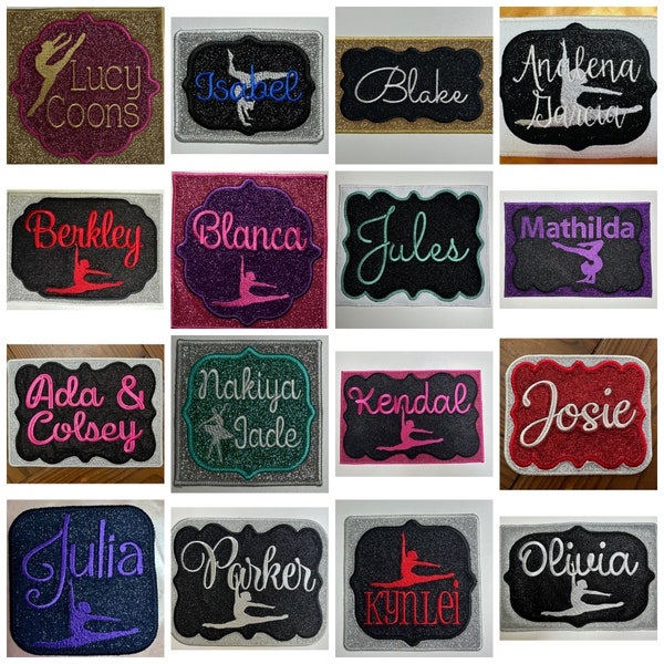 Custom glitter patch embroidered personalized Dance Bags