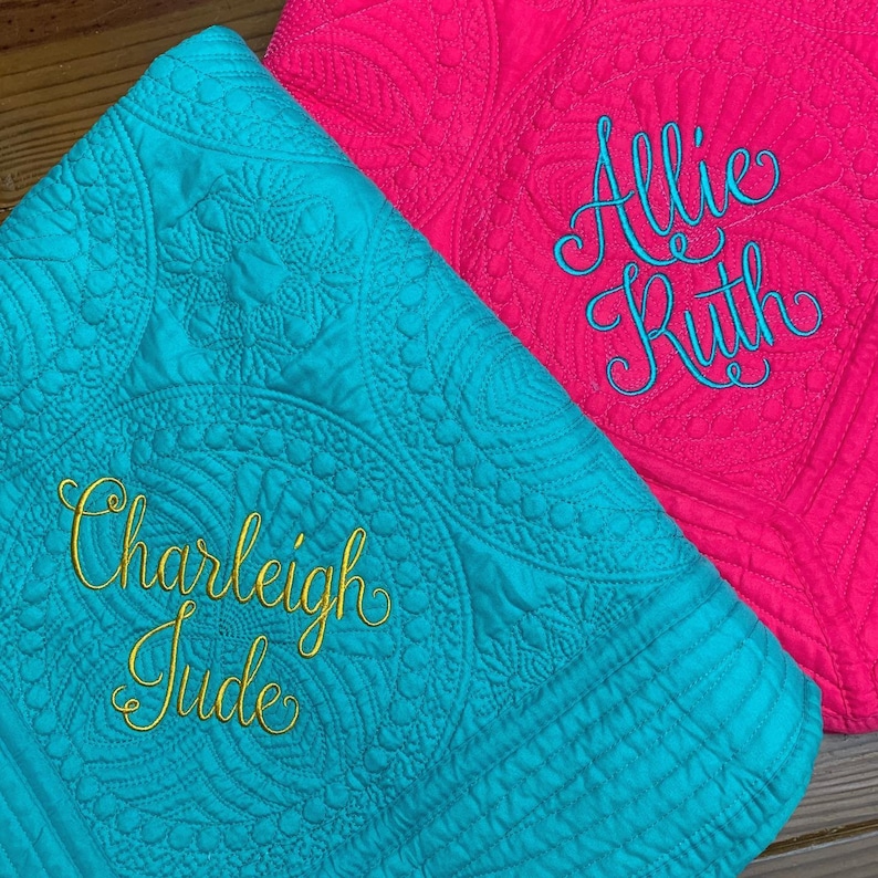 Heirloom Baby Quilt Blanket Embroidered Monogramed Etsy
