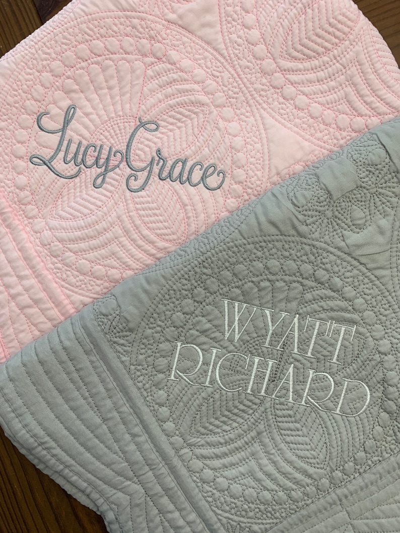 Heirloom Baby Quilt Blanket Embroidered Monogramed Etsy