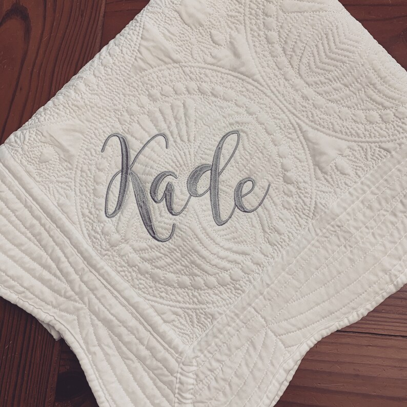 Heirloom Baby Quilt Blanket Embroidered Monogramed Etsy