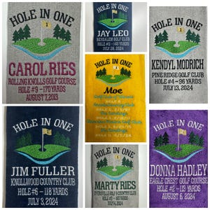 Personalized Embroidered Golf Towel Hole in One!