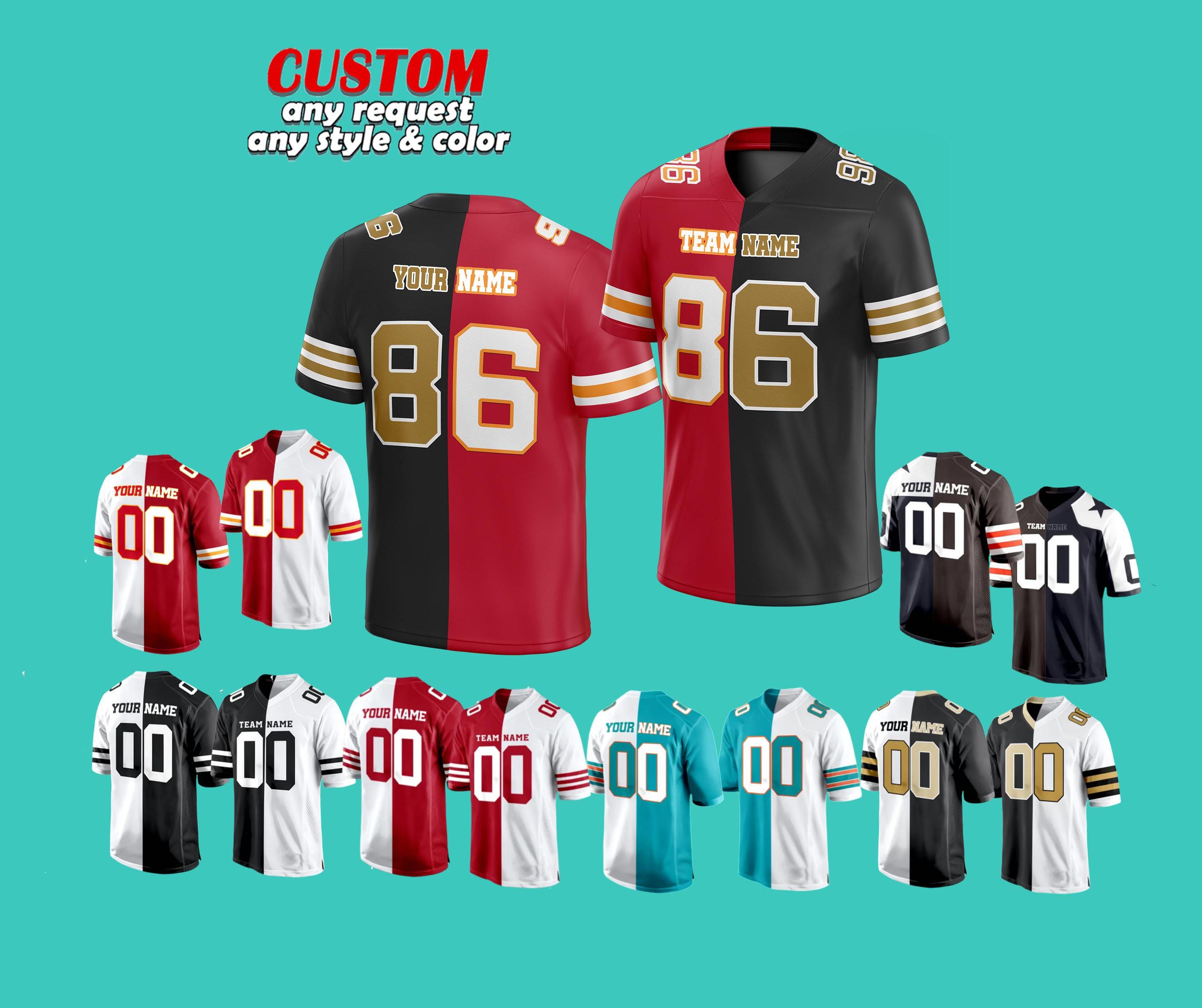 Split Football Cheap Custom Nfl Jersey Custom Split Nfl Jerseys
