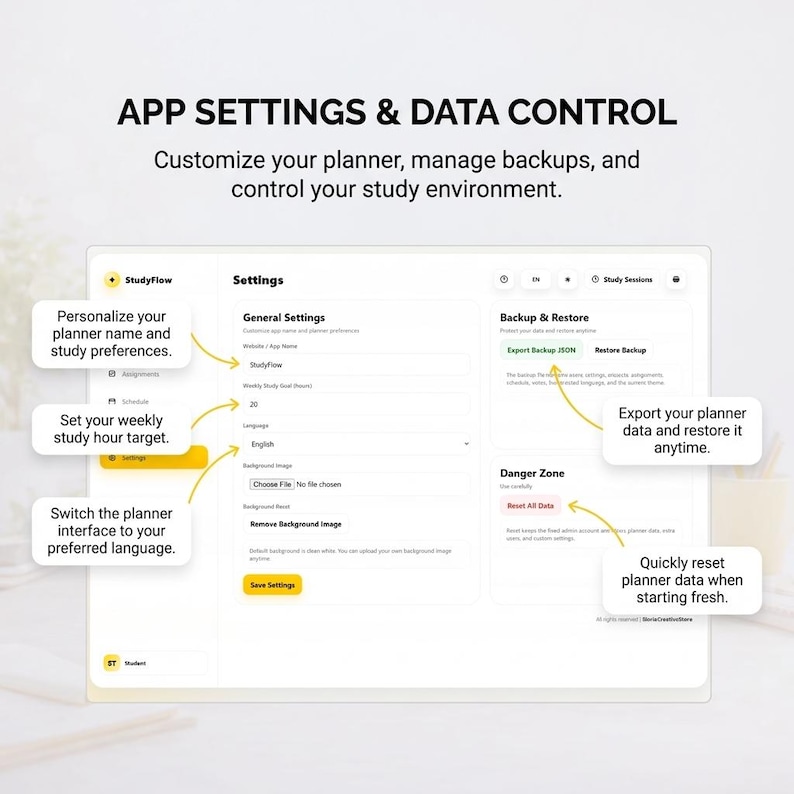 Student Planner HTML Web App, Assignment Tracker, Schedule, Notes ...