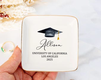 Piatto portagioie personalizzato per la laurea, regalo di laurea per lei, ricordo per la laurea, regalo per la figlia laureata, classe del 2025, regali per laurea magistrale