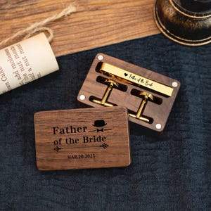 Father&#39;s Day Cufflinks Gifts For Dad,Personalized Metal Cufflinks,Tie Clip & Rectangle Gift Box,Birthday Anniversary Gift for Husband,Father