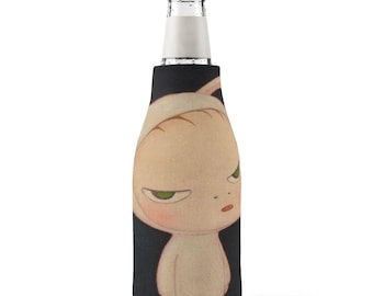 Funda enfriadora de botellas con cremallera de Yoshitomo Nara con diseño de conejito adorable