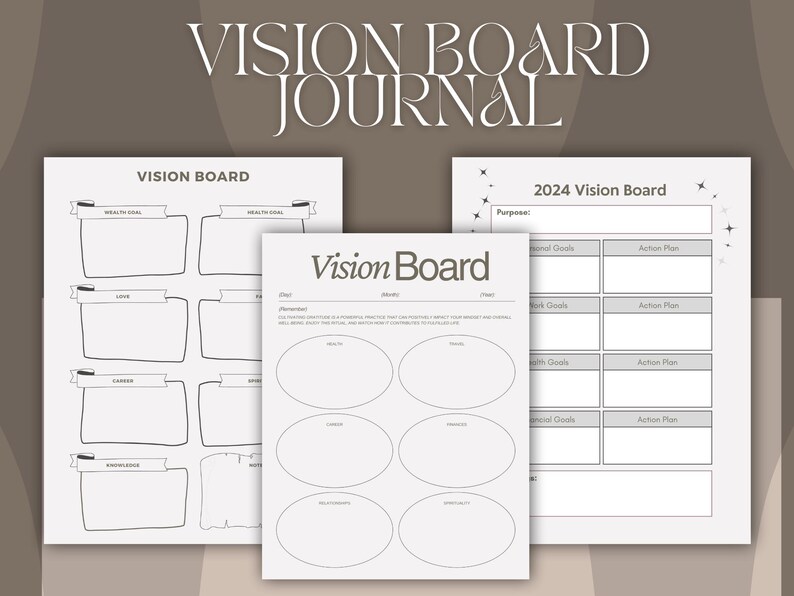 Printable Vision Board Journal – Create Your Dream Life With Easy-to ...