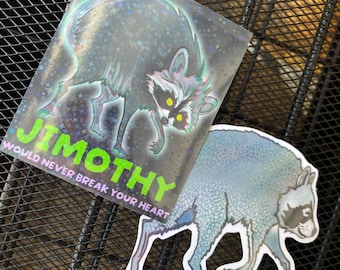 JIMOTHY RACCOON: Cryptid Stickers or Keychains!
