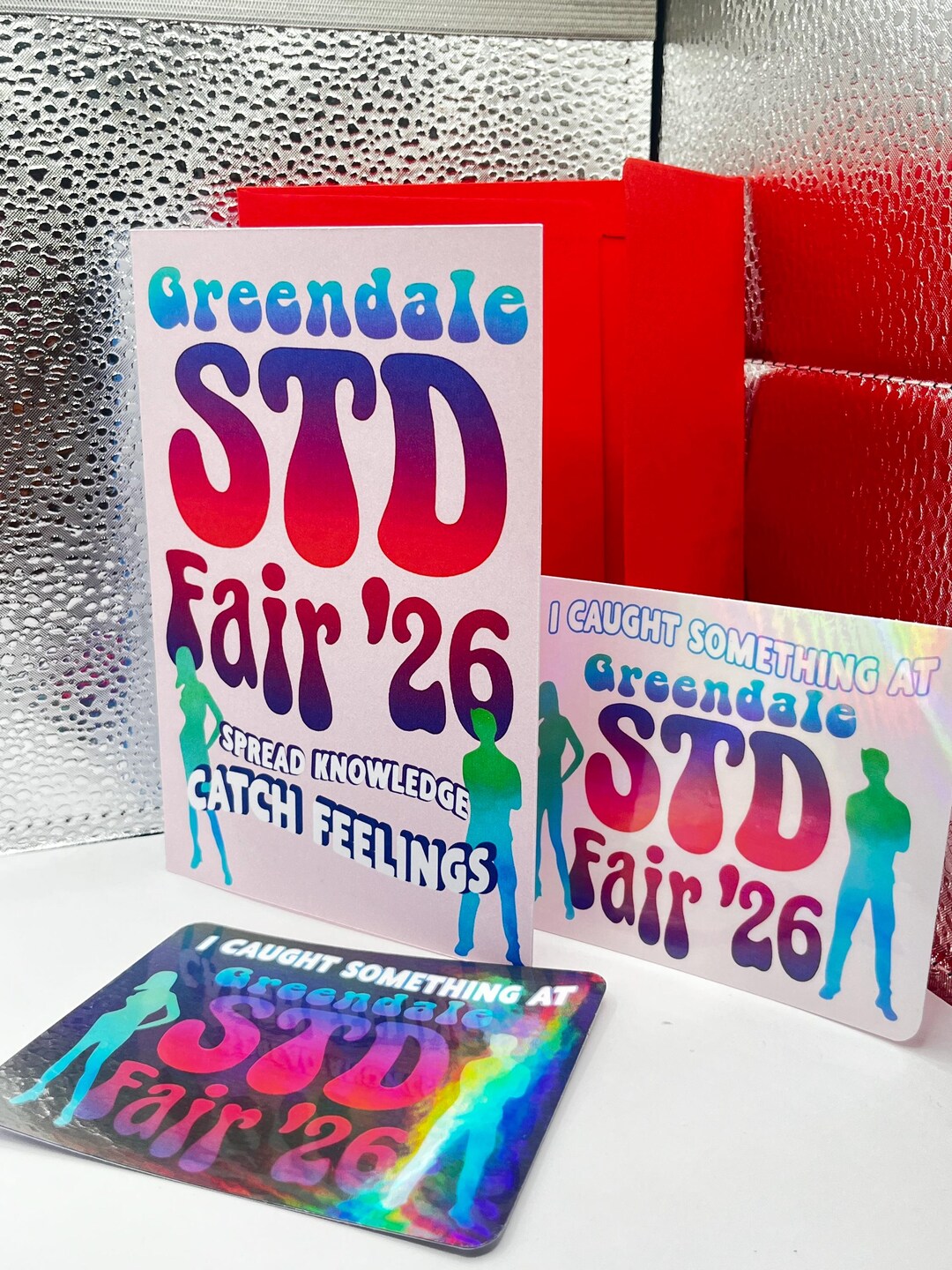 Greendale Set Greendale STD Fair '26 Valentine & Holographic Sticker Set - Etsy