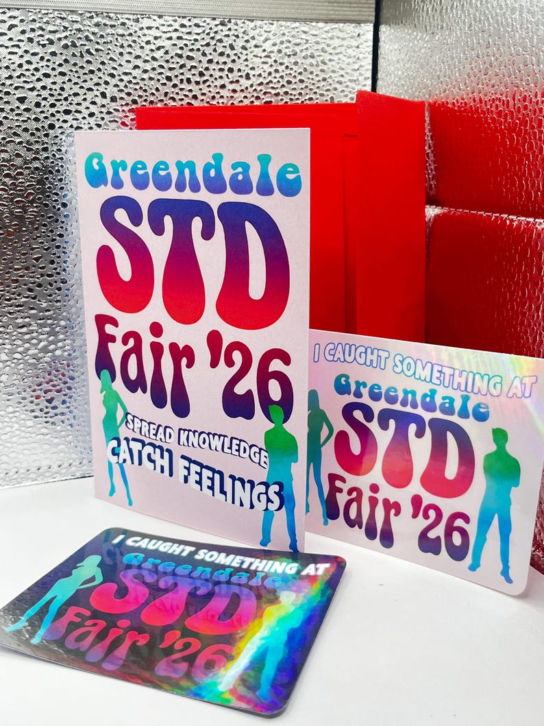 Greendale Design Greendale STD Fair '26 Valentine & Holographic Sticker Set - Etsy
