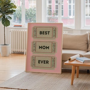 Dzień Matki Sztuka Ścienna Wydruk Najlepsza Mama Na Świecie Vintage Bilet Do Kina Wydruk Oryginalna Sztuka Koktajlowa Pierwszy Raz Prezent Dla Mamy Pobieranie Cyfrowe