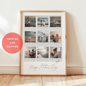 Pôster Polaroid personalizado do Dia das Mães, impressão Polaroid emoldurada, presente personalizado para mãe, avó, madrasta, tia, lembrança, colagem, decoração