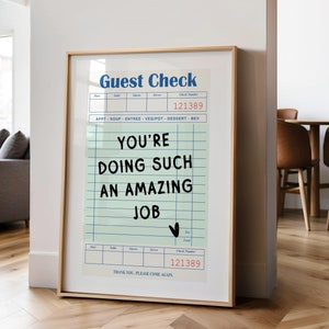 Je doet geweldige gast check print optimistisch citaat bevestiging poster zelfliefde aanmoediging muur kunst girly appartement slaapzaal