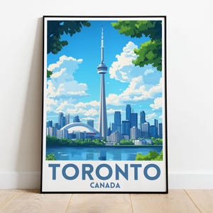 Toronto Travel Print - Canada Cityscape Poster, Toronto Skyline Wall Art, Urban Decor, CN Tower Artwork, Toronto Photography