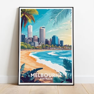 Melbourne Travel Print - Cityscape Wall Art, Australia Skyline Poster, Urban Landmark Decor, Melbourne Artwork, Travel Photography