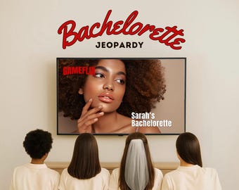 Fun Bachelorette Jeopardy Game Canva Template Bachelorette Weekend Game Trivia Game Hen Do Game Bridal Shower Game