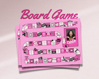 Pink Bachelorette Board Game, Pretty in Pink Hen Do, Girly Bridal Shower Party, Fun Drinking Games for Bride, Unique Hen Activity