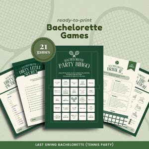 Printable Bachelorette Games Tennis Sports Club Theme Funny Bachelorette Drinking Games Instant Download Canva Bachelorette Games Questions