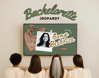 Camp Bachelorette Jeopardy Game  Camping Hen Do Trivia Cabin Bridal Shower