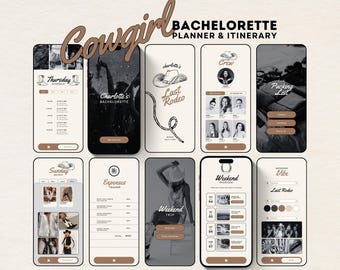 Last Rodeo Cowgirl Bachelorette Itinerary Canva Template Nashville Bachelorette Weekend Itinerary Planner Western Bachelorette Party