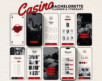 App-like Las Vegas Bachelorette Itinerary Canva Template Casino Bachelorette Weekend Itinerary Digital Planner Lucky in Love Bachelorette