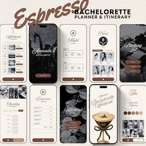 App simile a Espresso Martini Bachelorette Itinerary Template Canva Martini Bachelorette Weekend Itinerary Digital Planner Espresso Bachelorette