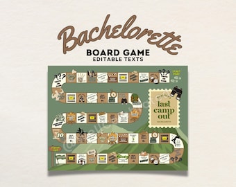 Camp Bachelorette Board Game, Cabin Hen Do, Hiking Bridal Shower Party, Fun Drinking Games for Bride, Unique Hen Activity, Nature Adventure