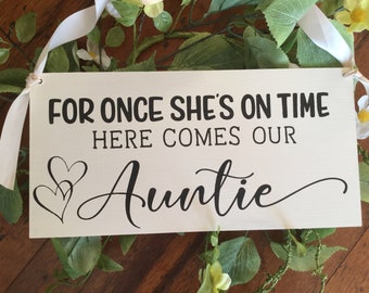 She's Finally On Time Sign-Rustic White 12x 5.5 sign-Flower Girl Sign-She's Finally On Time-White Wedding-Bride Sign Sign She's Finally On Time Sign-Rustic White 12x 5.5 sign-Flower Girl Sign-She's Finally On Time-White Wedding-Bride Sign Sign