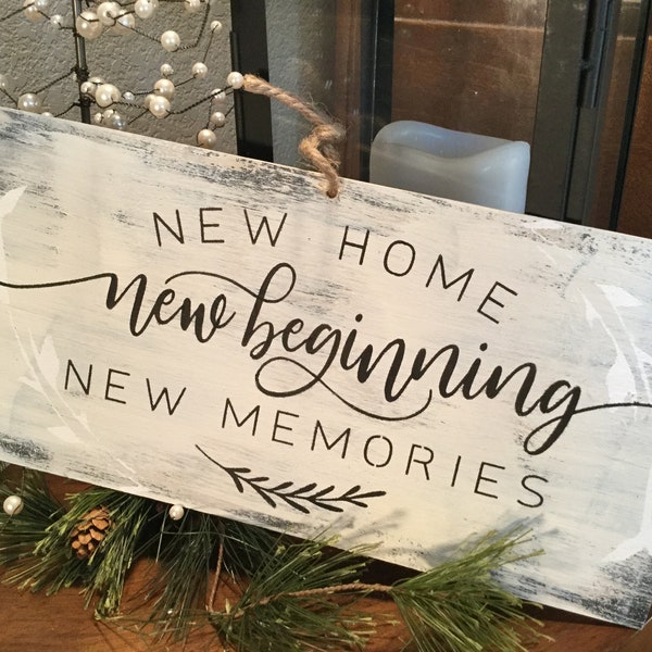 New Home gift Wood Sign, Housewarming Gift, Rustic Decor