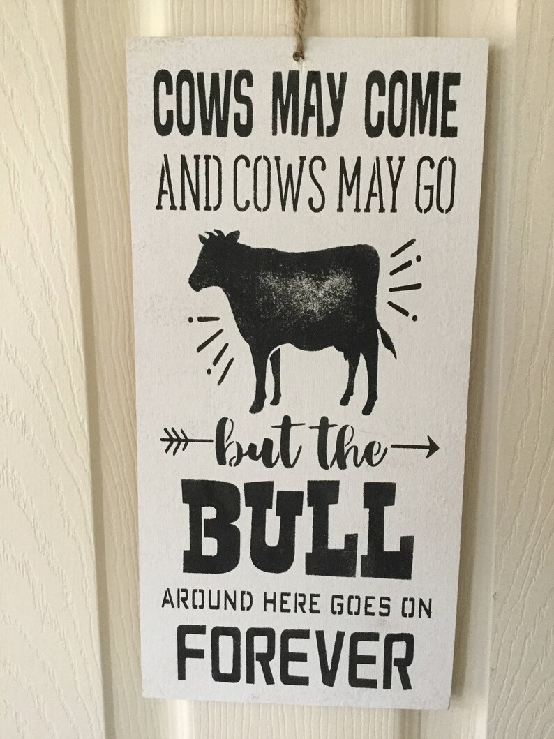 Farm sign cow bull kitchen wooden sign farmer funny Etsy