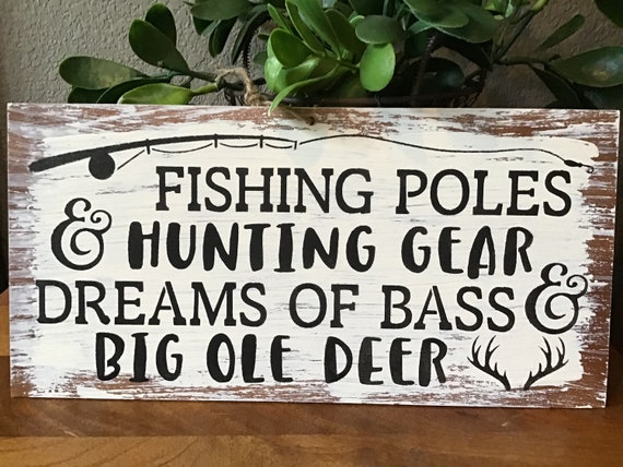 Fishing Decor Sign-fishing Hunting Rustic Fishing Sign Fishing