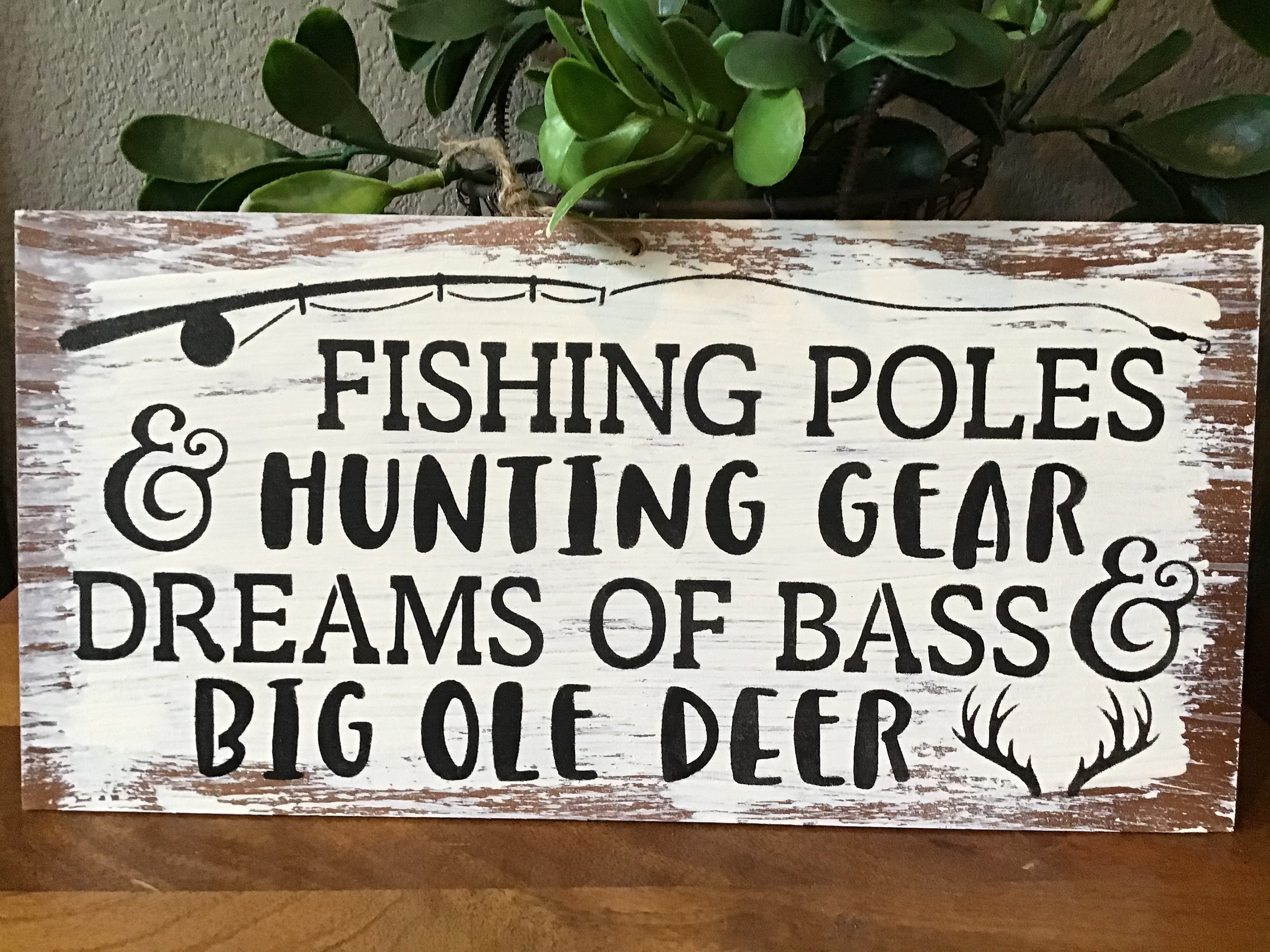 Fishing decor signFishing Hunting rustic fishing sign Etsy