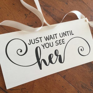 Here comes the bride- Ring bearer sign- wedding photo prop-wedding wagon sign-Here comes the bride sign