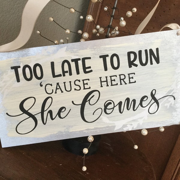 Ring bearer sign for silver wedding theme comes with ivory ribbon for toddlers to easily carry down the aisle