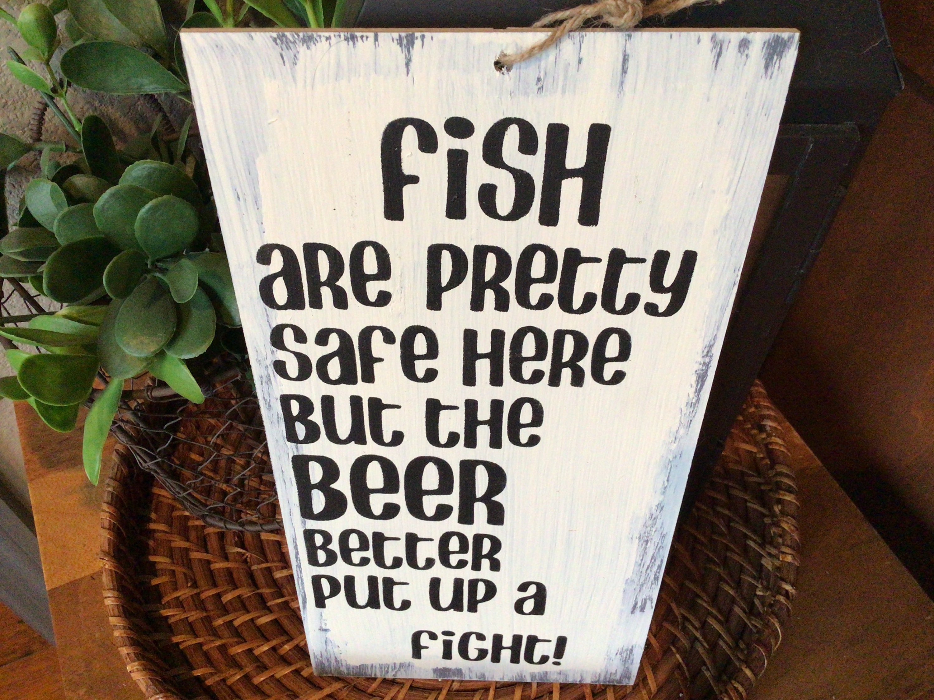 Funny fishing and beer drinking wood sign Etsy