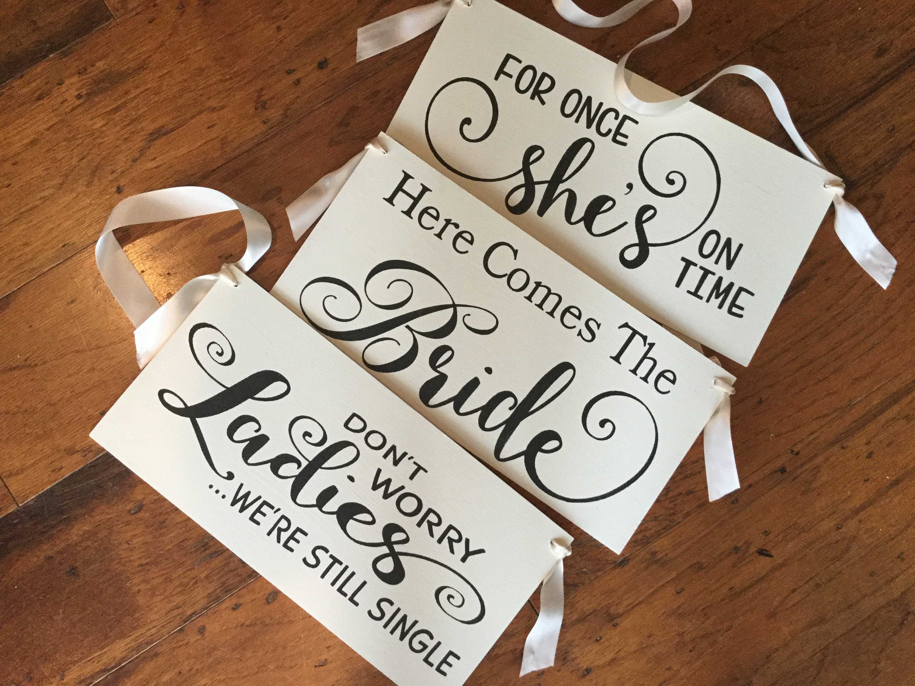 Ring Bearer signs wedding sign set of 3 For once she's Etsy