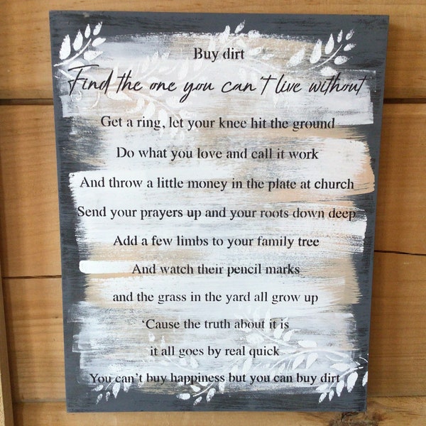 Inspirational rustic gray wood sign, wedding gift