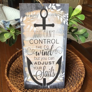 Anchor motivational sign - Beach house gift for the home from a friend