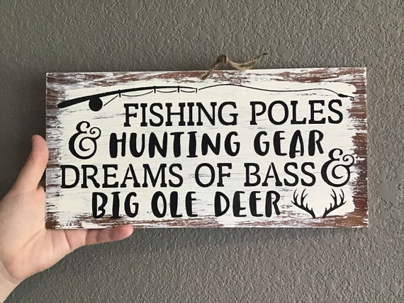 Fishing Decor Sign-fishing Hunting Rustic Fishing Sign Fishing