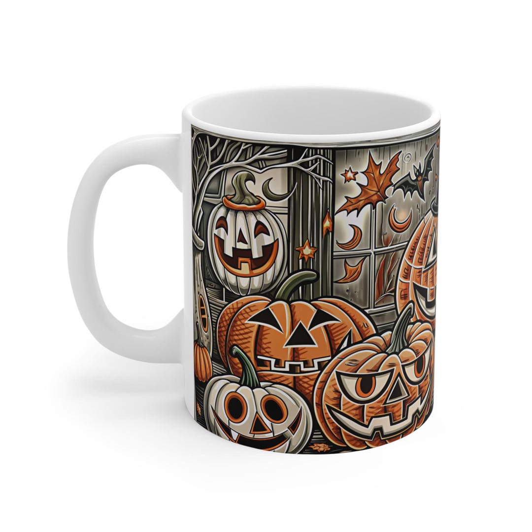 Spooky Jack O Lantern Mug, Halloween Coffee Mug, Pumpkin Mug, Halloween ...