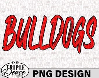 Bulldogs Name PNG - Red - PNG Design, Sublimation, School Spirit-LC