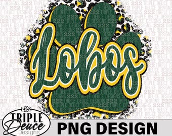 Lobos - Green-Gold - PNG Design-Longview