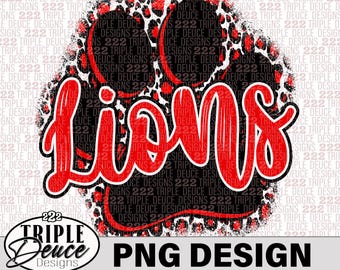 Huella de pata de león de Boyd Co - Rojo - Diseño PNG